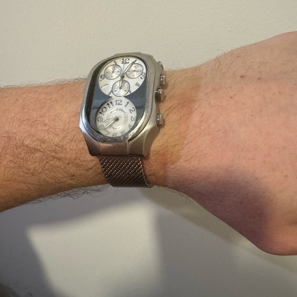 Philip Stein Signature Swiss Chronograph Silver Watch - Picture 3 of 3